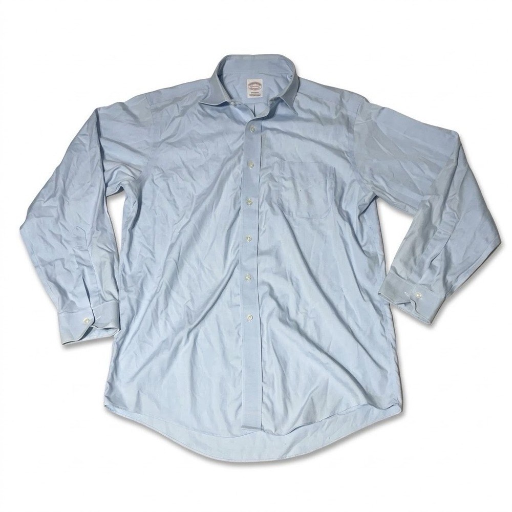 Brooks Brothers Madison Mens Button Dress Shirt 15 1/2 - 34 Light Blue